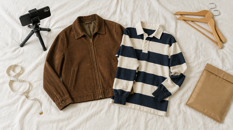Capi vintage pronti da fotografare per il reselling