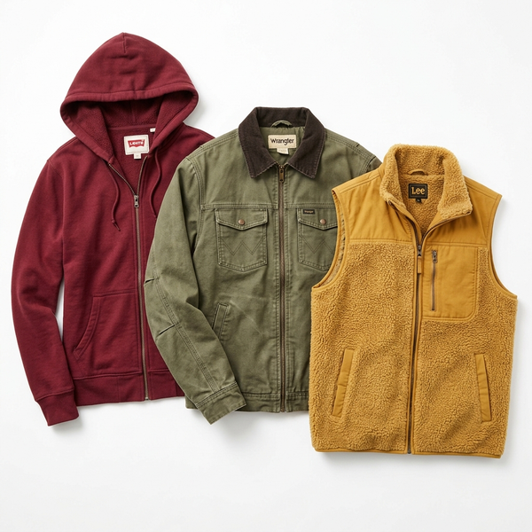 Lotto Giacche e Gilet Vintage Levi's Lee Wrangler